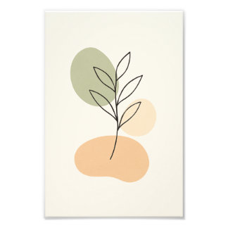 Minimalistisches botanisches Linienkunstposter Fotodruck