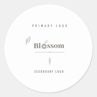 Minimalistisches botanisches Logo | Luxuriöser Boh Runder Aufkleber