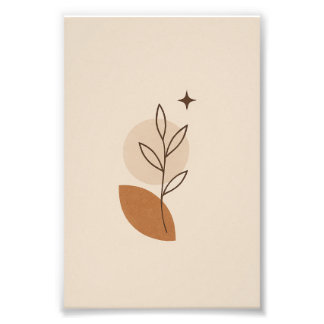 Minimalistisches botanisches Poster mit Star