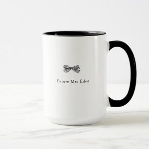 Minimalistisches Bow-personalisiertes Mug-Brautpar Tasse