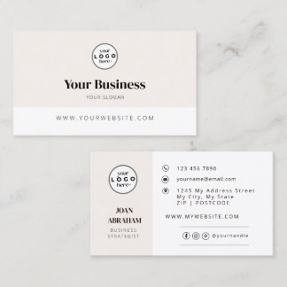 Minimalistisches Branding für Unternehmen Visitenkarte