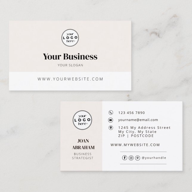 Minimalistisches Branding für Unternehmen Visitenkarte (Vorne/Hinten)