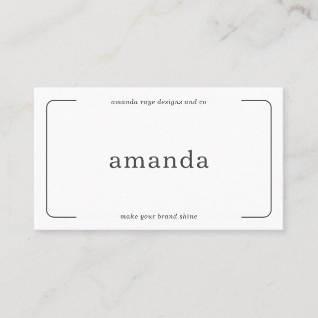 Minimalistisches Branding Innenarchitektur Designe Visitenkarte (Vorderseite)