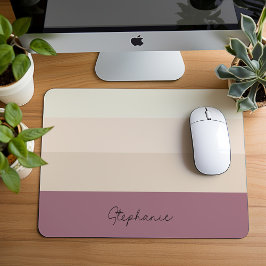 Minimalistisches braunes gestreiftes Design mit Na Mousepad