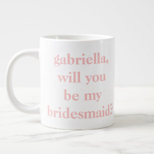 Minimalistisches Brautjungfer-Angebot Rosa Persona Jumbo-Tasse
