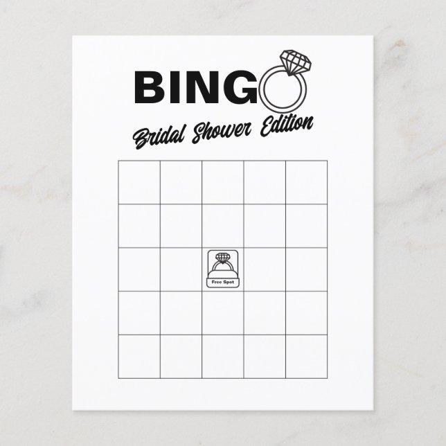 Minimalistisches Brautparty Bingo Game Flyer (Vorne)