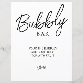 Minimalistisches Brautparty Bubbly Bar signieren