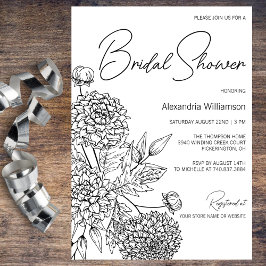 Minimalistisches Brautparty Einladung