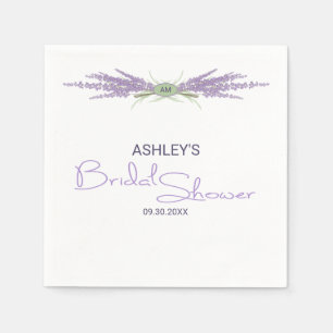 Minimalistisches Brautparty Lavender Blume Bündel Serviette