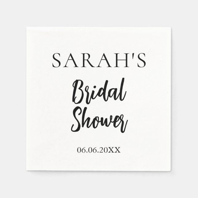 Minimalistisches Brautparty Napkin Serviette (Vorderseite)