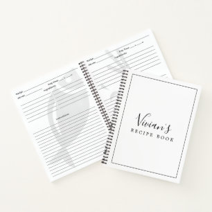 Minimalistisches Brautparty Rezept Notizbuch