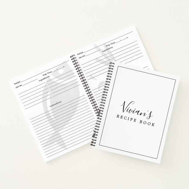 Minimalistisches Brautparty Rezept Notizbuch (Innenseite)