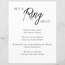 Minimalistisches Brautparty Ring Game