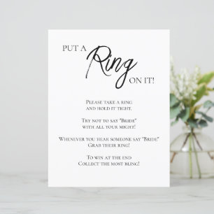 Minimalistisches Brautparty Ring Game