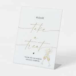 Minimalistisches Brautparty-Schild 'Take A Treat' Sockelschild