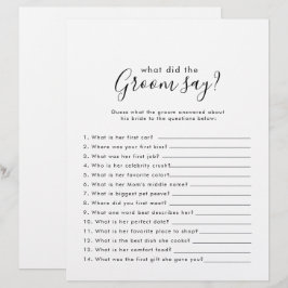 Minimalistisches Brautparty Was hat der Groom gesa