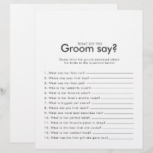 Minimalistisches Brautparty Was hat der Groom gesa