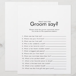 Minimalistisches Brautparty Was hat der Groom gesa