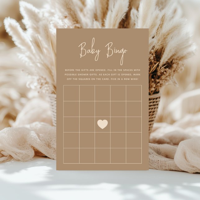 Minimalistisches Brawn Gender Reveal Bingo Game (Von Creator hochgeladen)