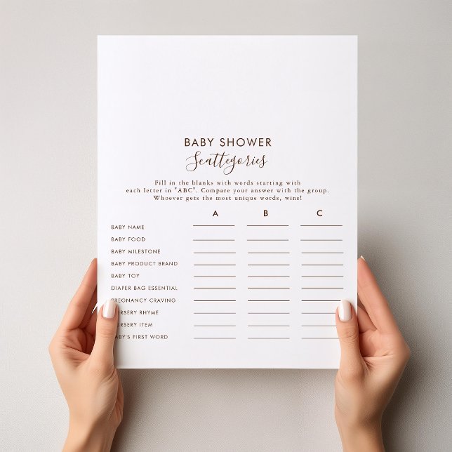 Minimalistisches Brown Baby Shooting Scattegories  (Von Creator hochgeladen)