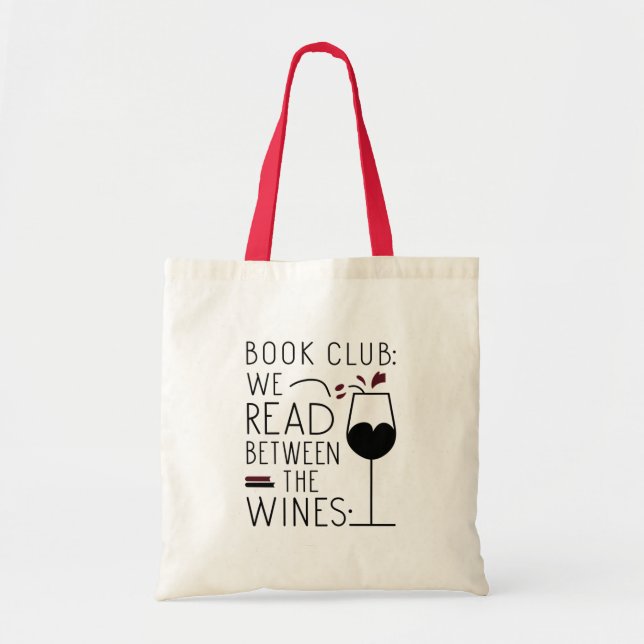 Minimalistisches Buch Club Weinkeller Tragetasche (Vorne)