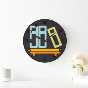 Minimalistisches Bücherregal-Grafik-Icon Große Wanduhr