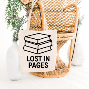 Minimalistisches Buchstapel-Taschen-Design Tragetasche