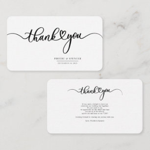 Minimalistisches Budget Handschrift Vielen Dank Mitteilungskarte