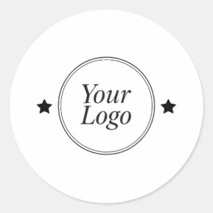 Minimalistisches Budget Logo hinzufügen Runder Aufkleber