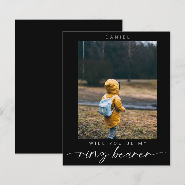 Minimalistisches Budget Werden Sie mein Ringträger (Vorne/Hinten)