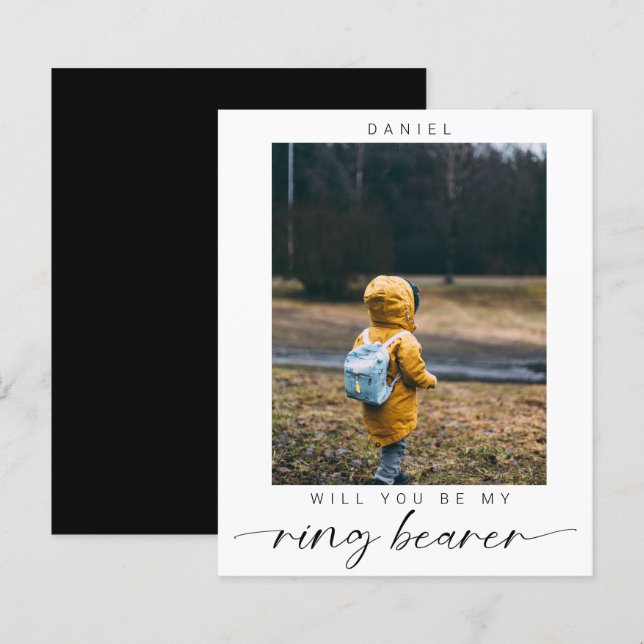 Minimalistisches Budget Werden Sie mein Ringträger (Vorne/Hinten)