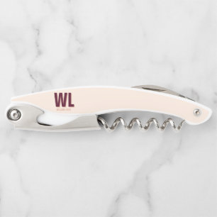 Minimalistisches Burgundy Rosa Personalisiertes Mo Kellnermesser