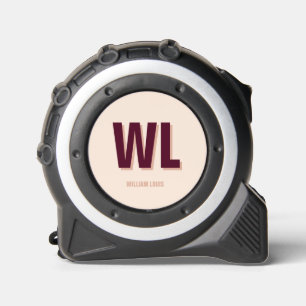 Minimalistisches Burgundy Rosa Personalisiertes Mo Maßband