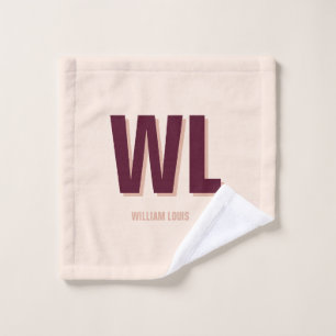 Minimalistisches Burgundy Rosa Personalisiertes Mo Waschlappen