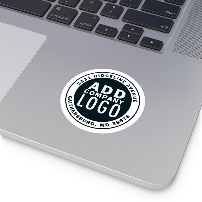 Minimalistisches Business-Logo Runder Aufkleber (Your Business Logo Round Classic Sticker)