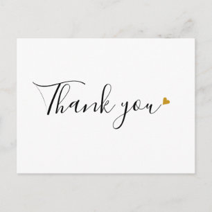 Minimalistisches Business Vielen Dank, Script Gold Postkarte