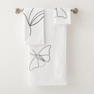 Minimalistisches Butterfly-Badetuch-Set Badhandtuch Set