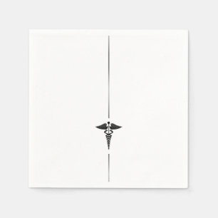 Minimalistisches Caduceus Symbol Napkins Serviette