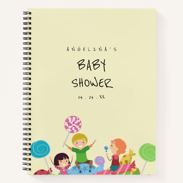 Minimalistisches Candy Baby Shooter-Geschenkpapier Notizbuch (Vorderseite)