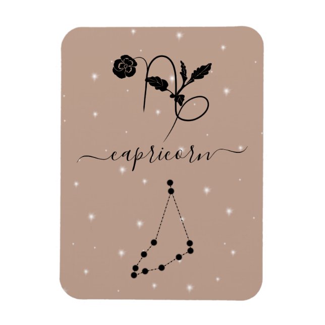 Minimalistisches Capricorn zodiac-Zeichen Schwarze Magnet (Vertikal)