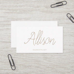 Minimalistisches Chic Elegante Kalligrafie-Skript Visitenkarte