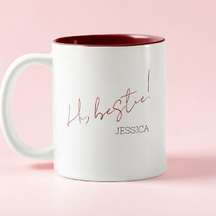 Minimalistisches Chic-Skript für den einfachen Gal Zweifarbige Tasse