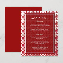 Minimalistisches chinesisches Hochzeitsmenü mit do