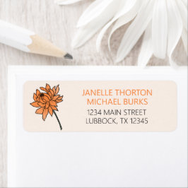 Minimalistisches Chrysanthemum-Adressenlabel