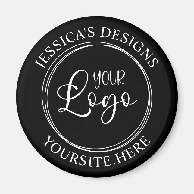 Minimalistisches Circle-Logo in Schwarz und Weiß Magnet (Vorne)