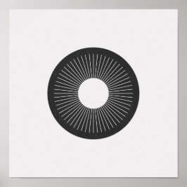 Minimalistisches Circulus Iris Schwarz-Weiß-Poster Poster