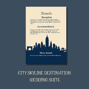 Minimalistisches City Lights Romance Hochzeitsziel Begleitkarte