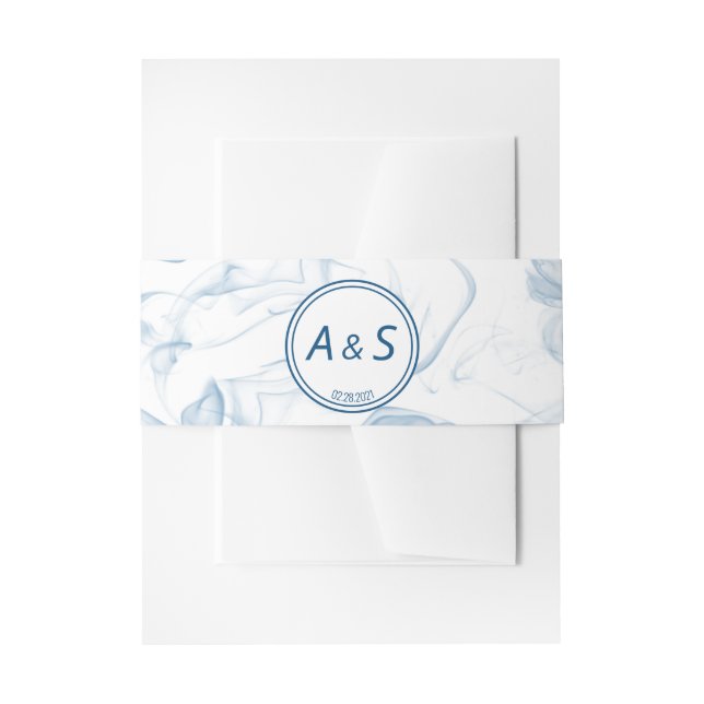Minimalistisches Classic Blue White Anfangsdatum H Einladungsbanderole (Vorderseite Beispiel)
