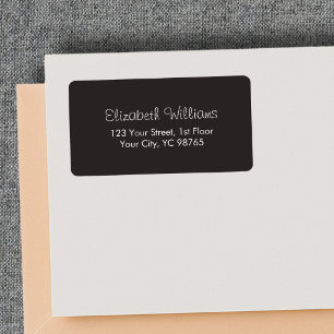 Minimalistisches Classic Elegantes ElfenbeinSchwar Adressaufkleber