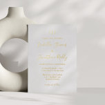 Minimalistisches Classic Monogram Wedding White Go Folieneinladung<br><div class="desc">Einladung zur Minimalistischen Classic Monogram White and Gold Foil</div>